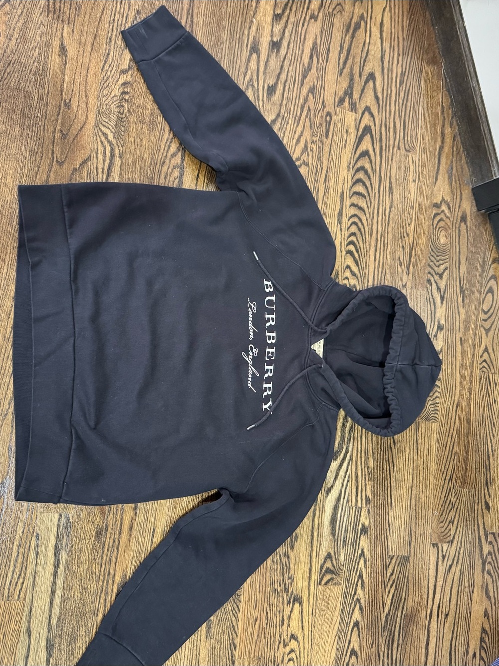 Burberry Men's Black Logo Pullover Hoodie